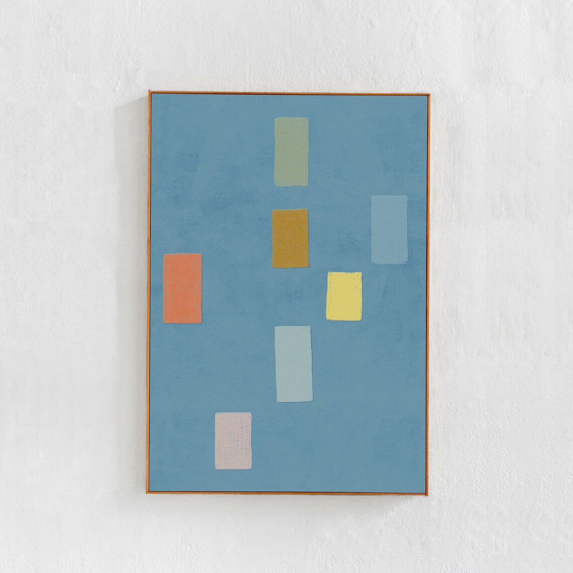 Pastel Abstract Rectangles Art Print, Eclectic Decor
