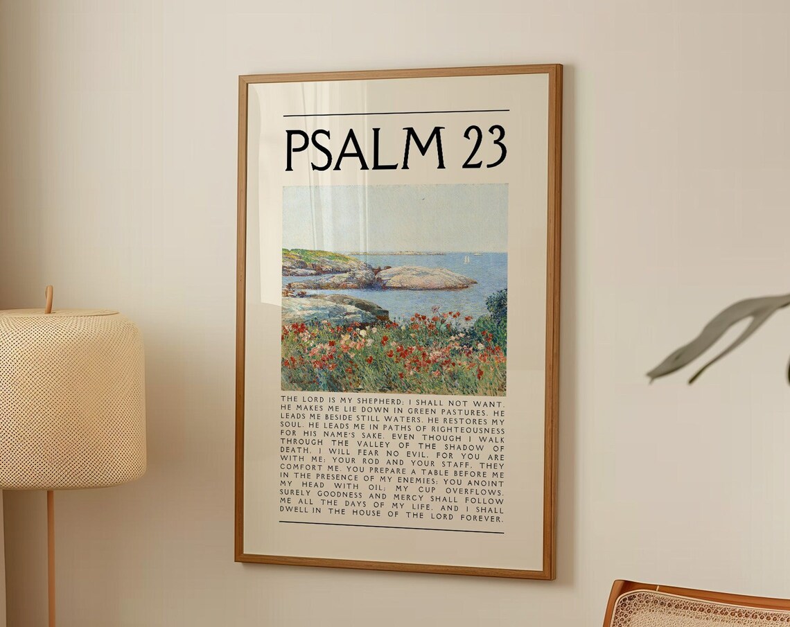 Psalm 23 Vintage Christian Wall Art Poster