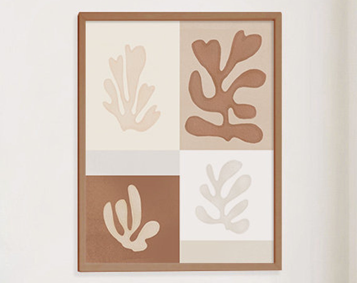 Terracotta Coral Organic Cutouts Matisse Style Modern Abstract Poster - Image 2