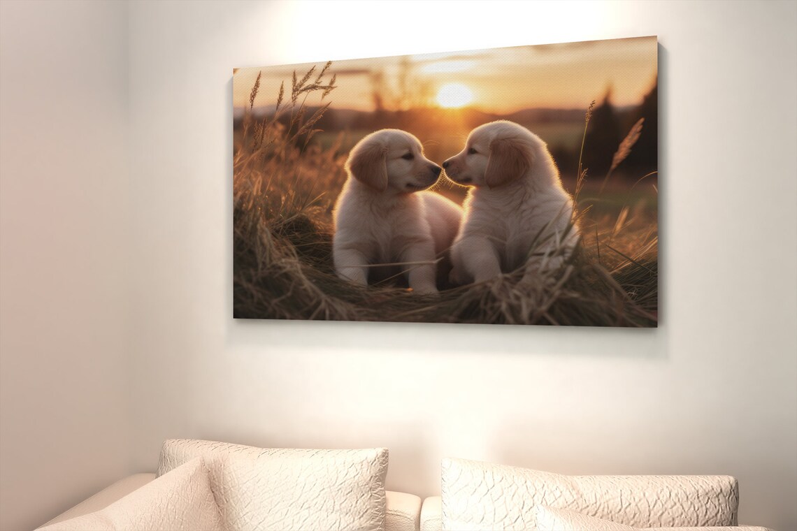 Cute Golden Retriever Puppy, Nursery Art Print - Image 2
