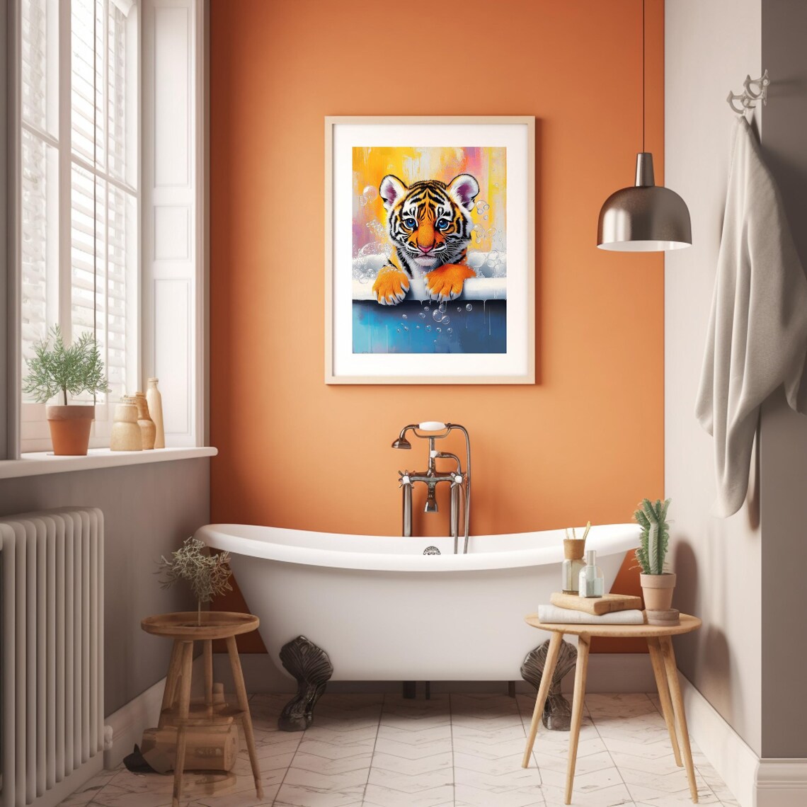 Tiger Print, Cute Bubble Bath Bathroom Decor - Image 4
