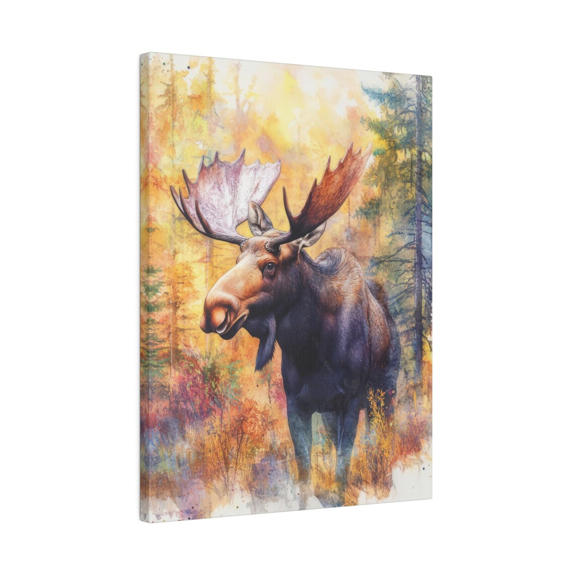 Moose Watercolor Poster, Forest Animal Wall Art - Image 3