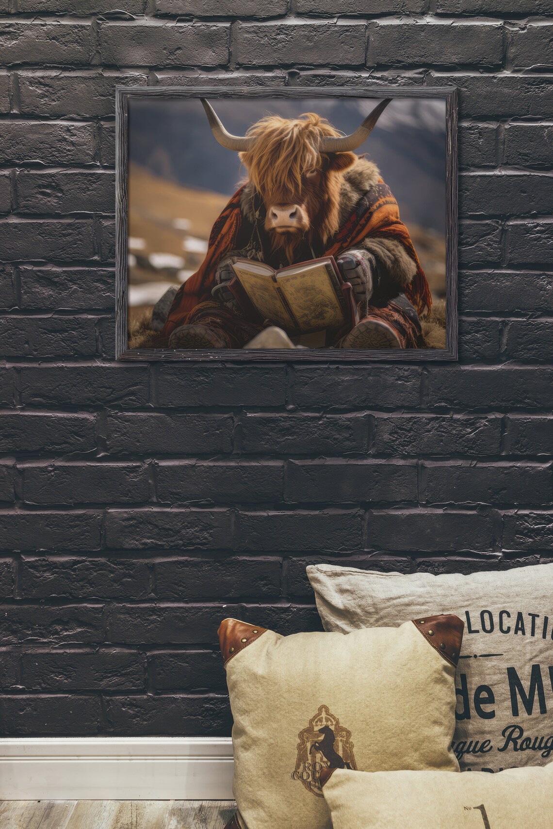 Highland Cow Poster, Scottish Cattle Reading Book - Image 4