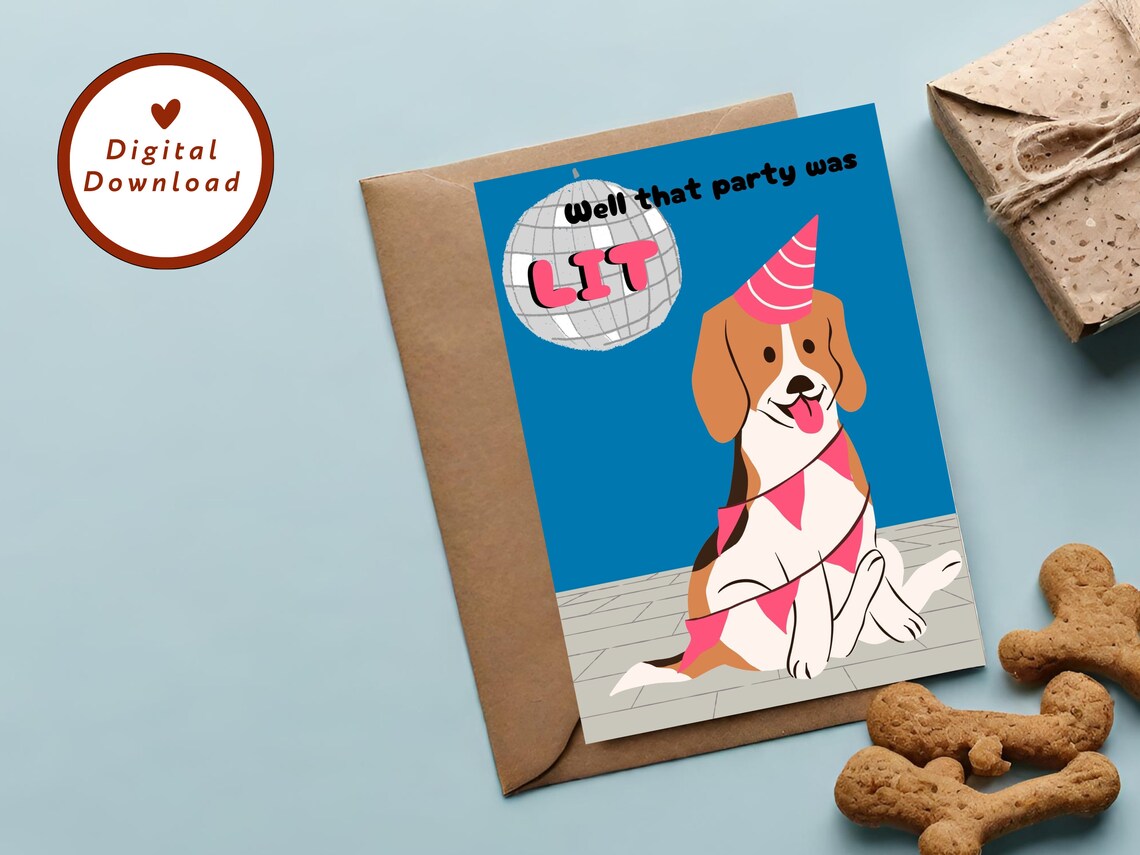 Beagle Birthday Card, Dog Birthday Greeting