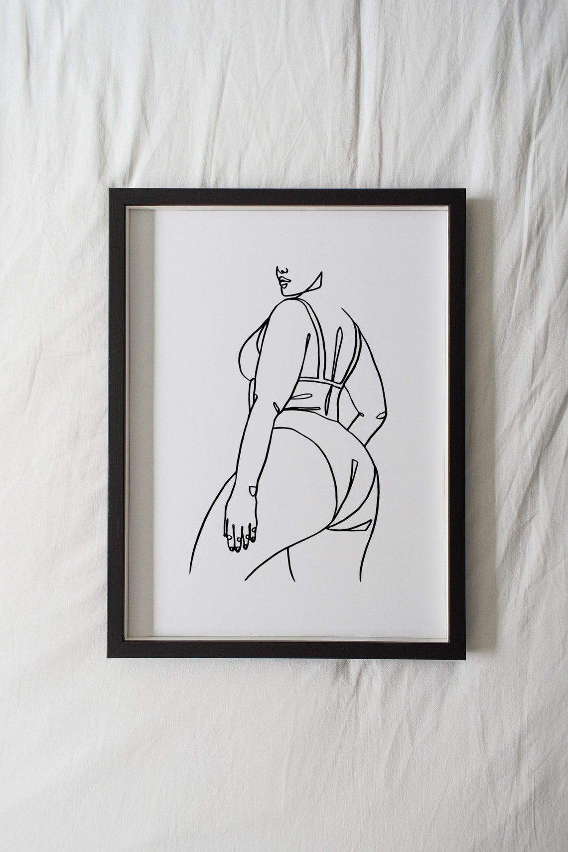 Body Positive Art Body Positivity Print Curvy Woman Line Art Black And White Abstract Women Empowerment Art Female Figure Nude Line Art - Image 2