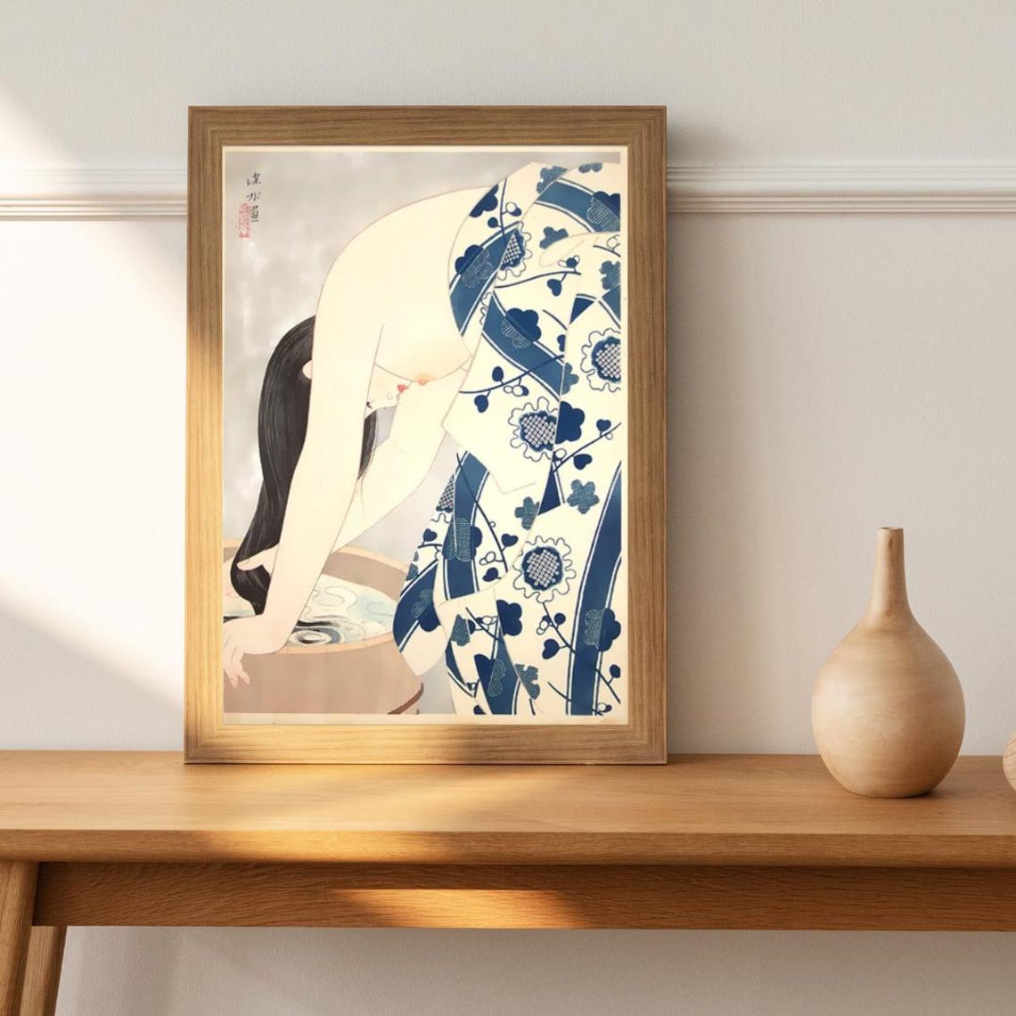 Hashiguchi Goyo Kamisuki Woman Combing Her Hair Japanese Art Poster - Image 3