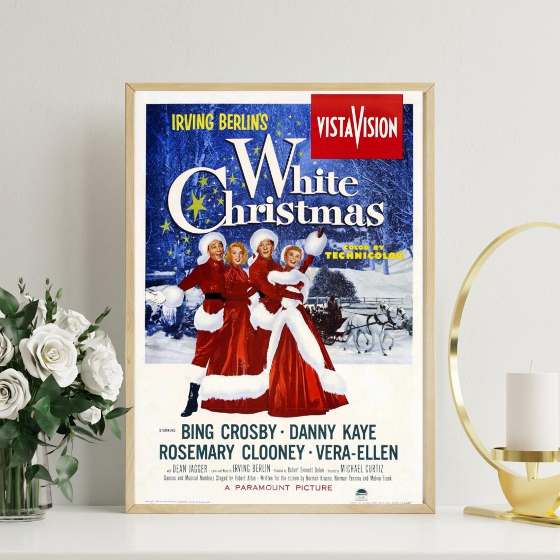Irving Berlin's White Christmas Vintage 1954 Classic Film Movie Poster