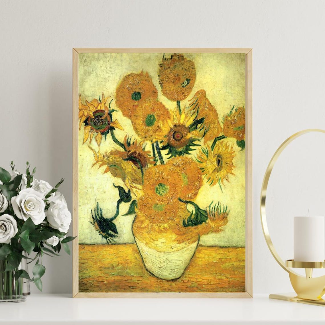 Vincent van Gogh Sunflowers in a Vase Classic Still Life Art Poster