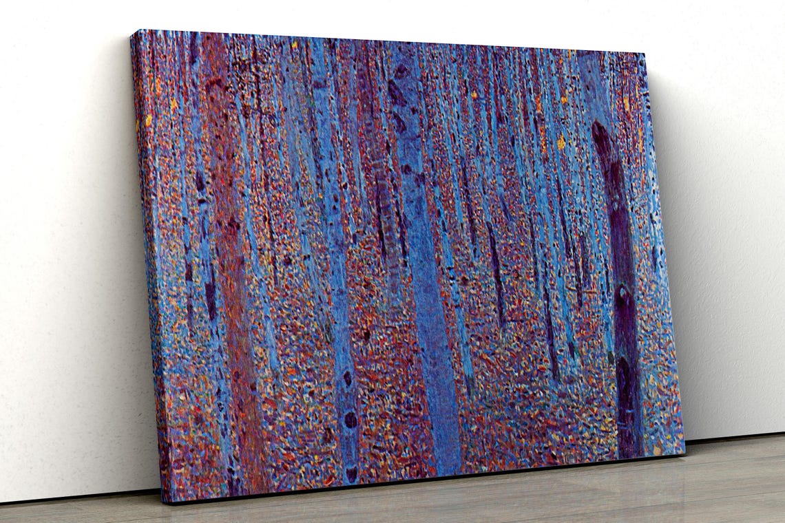 Abstract Blue Forest Wall Art Vibrant Landscape Print Modern Home Decor - Image 2