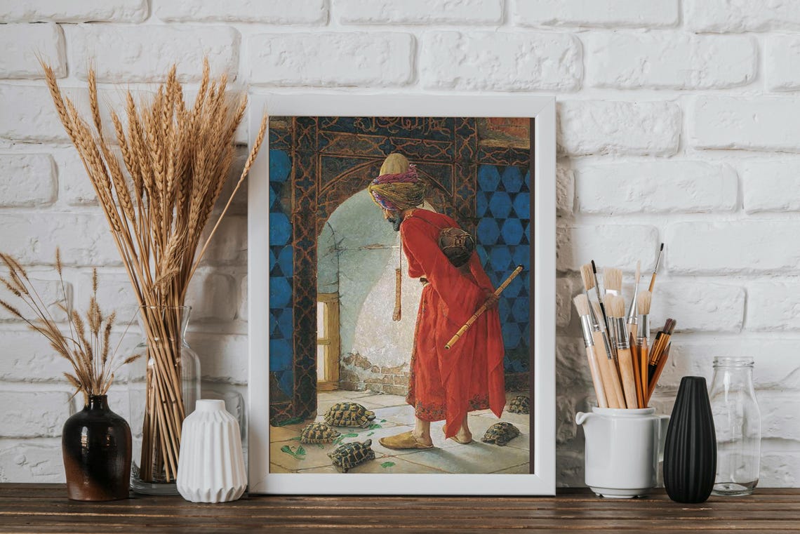 The Tortoise Trainer Osman Hamdi Bey Classic Ottoman Art Poster