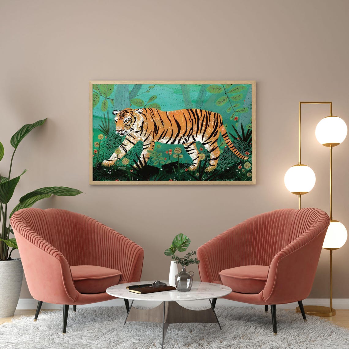 Jungle Tiger Wall Art Bold Wildlife Decor - Image 2