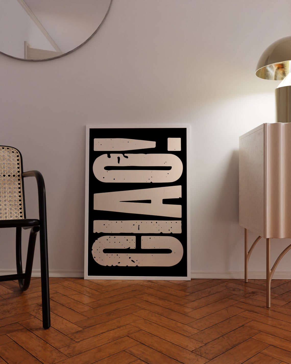 Ciao Italian Greeting Bold Black Cream Modern Typography Wall Art - Image 2