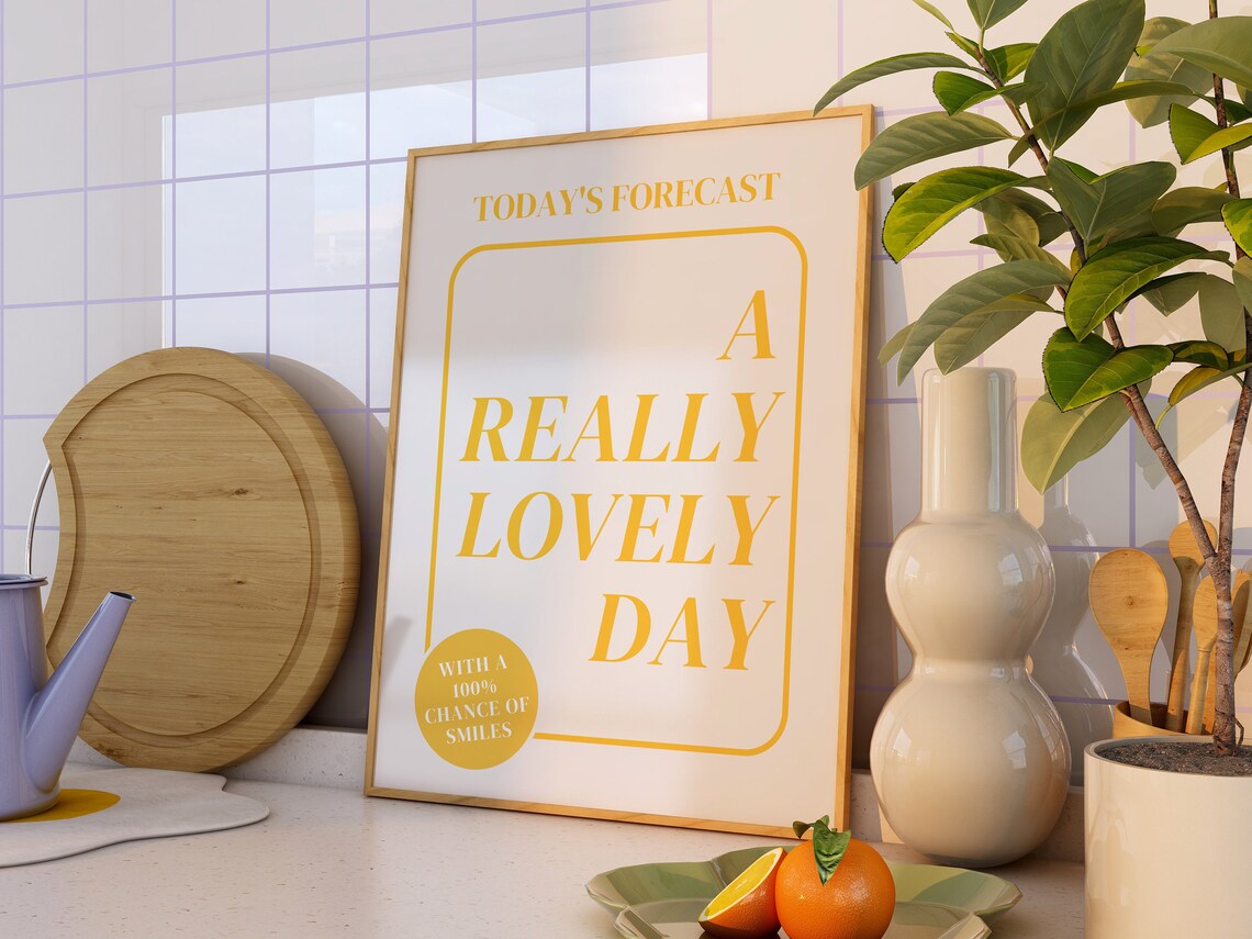 Bright Beautiful Day Print, Preppy Positive Mindset - Image 2