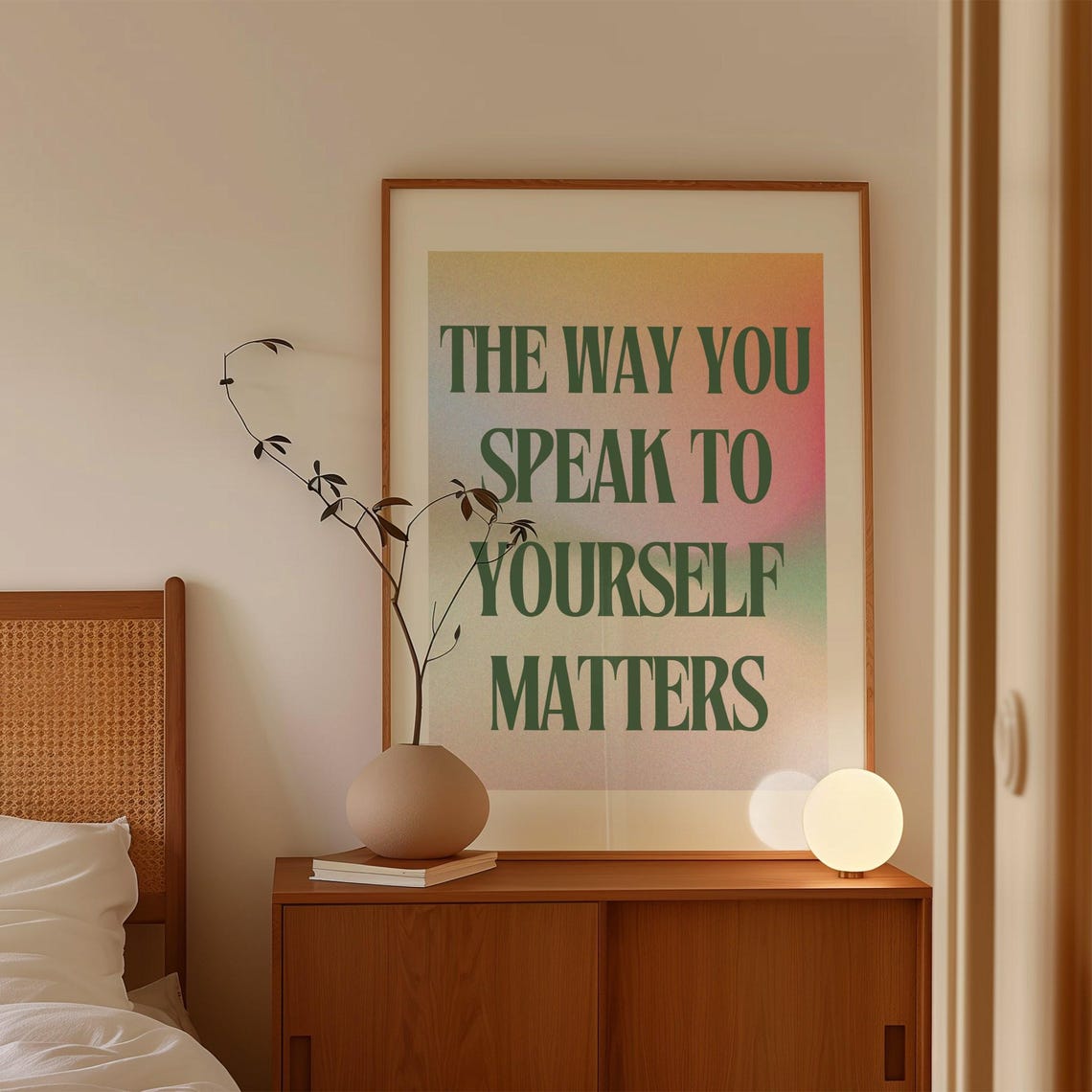 The Way You Speak to Yourself Matters Gradient Quote Decor Poster