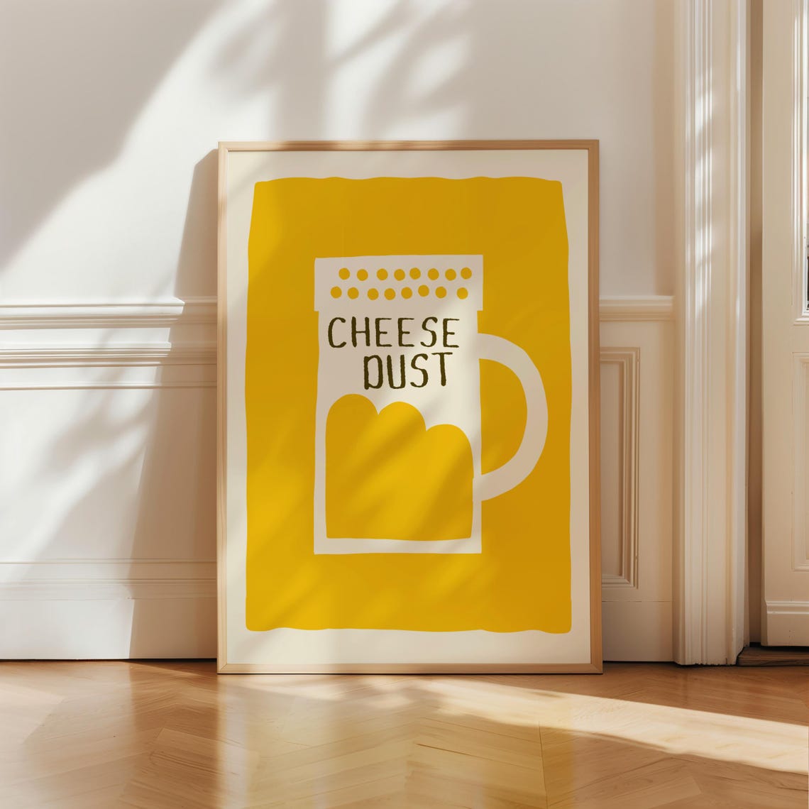 Cheese Wall Art Yellow Food Art Prints Cheese Dust Kitchen Wall Decor Art Cheddar Parmesan Trendy Kitchen Print Funny - Image 2