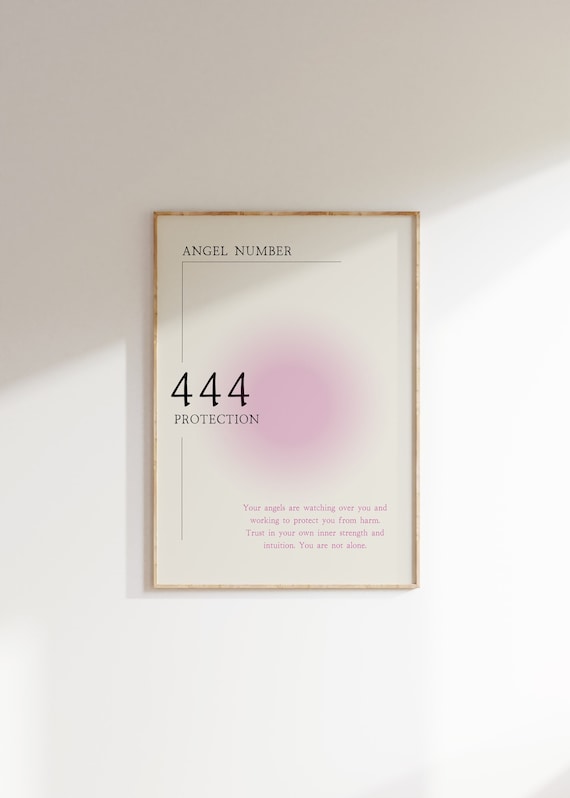 Angel Number 444 Minimalist Spiritual Poster Print