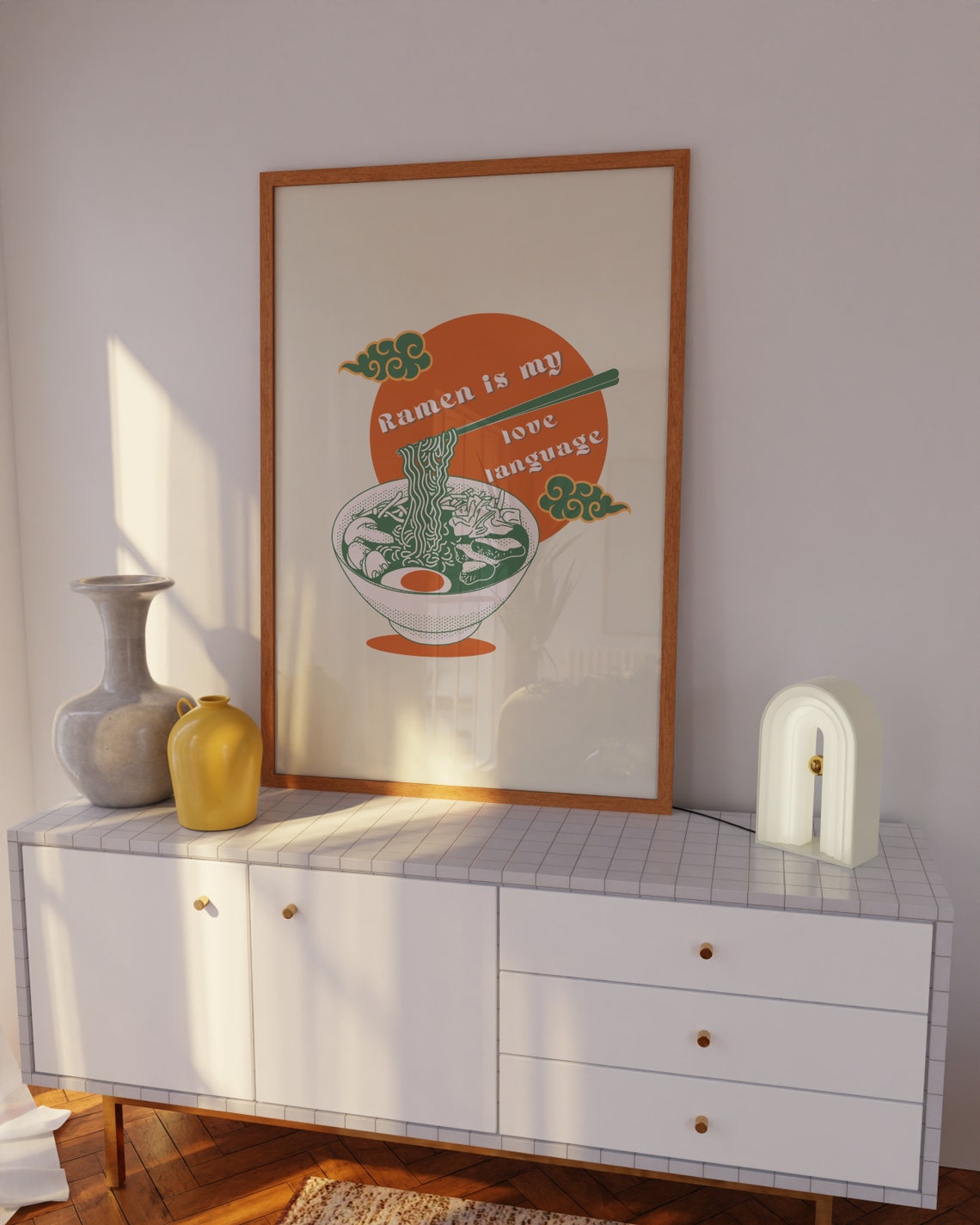 Ramen Is My Love Language Retro Ramen Bowl Illustration Poster - Image 2