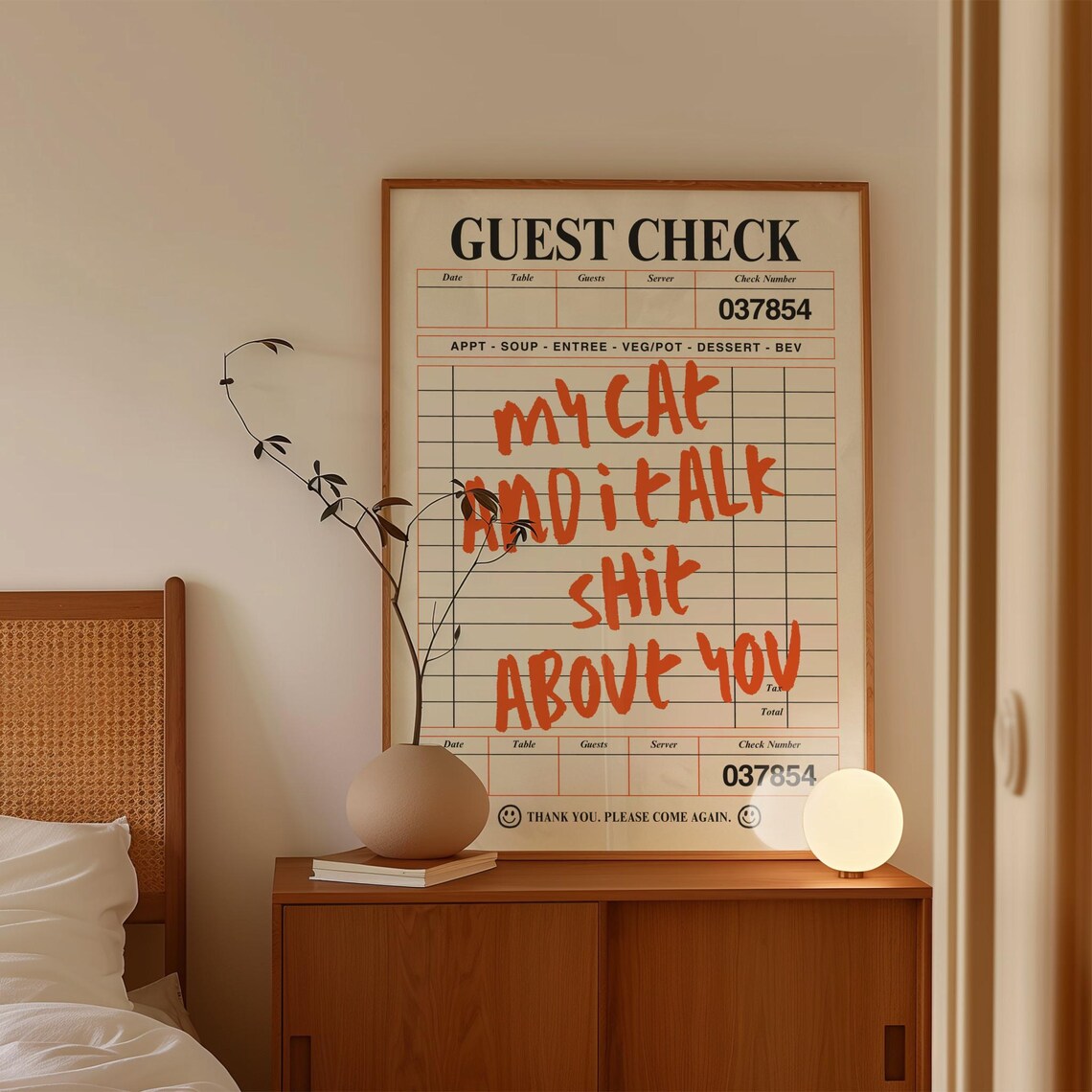 My Cat And I Talk About You Funny Cat Guest Check Receipt Poster - Image 3