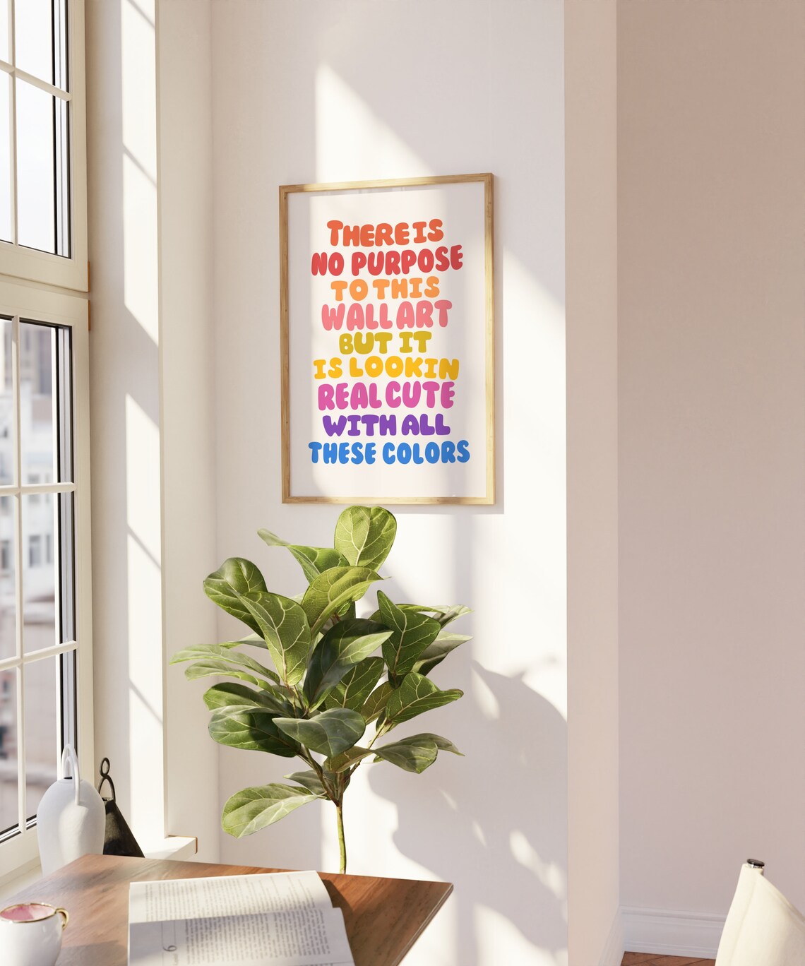 There Is No Purpose To This Art Rainbow Funny Quote Colorful Poster - Image 2