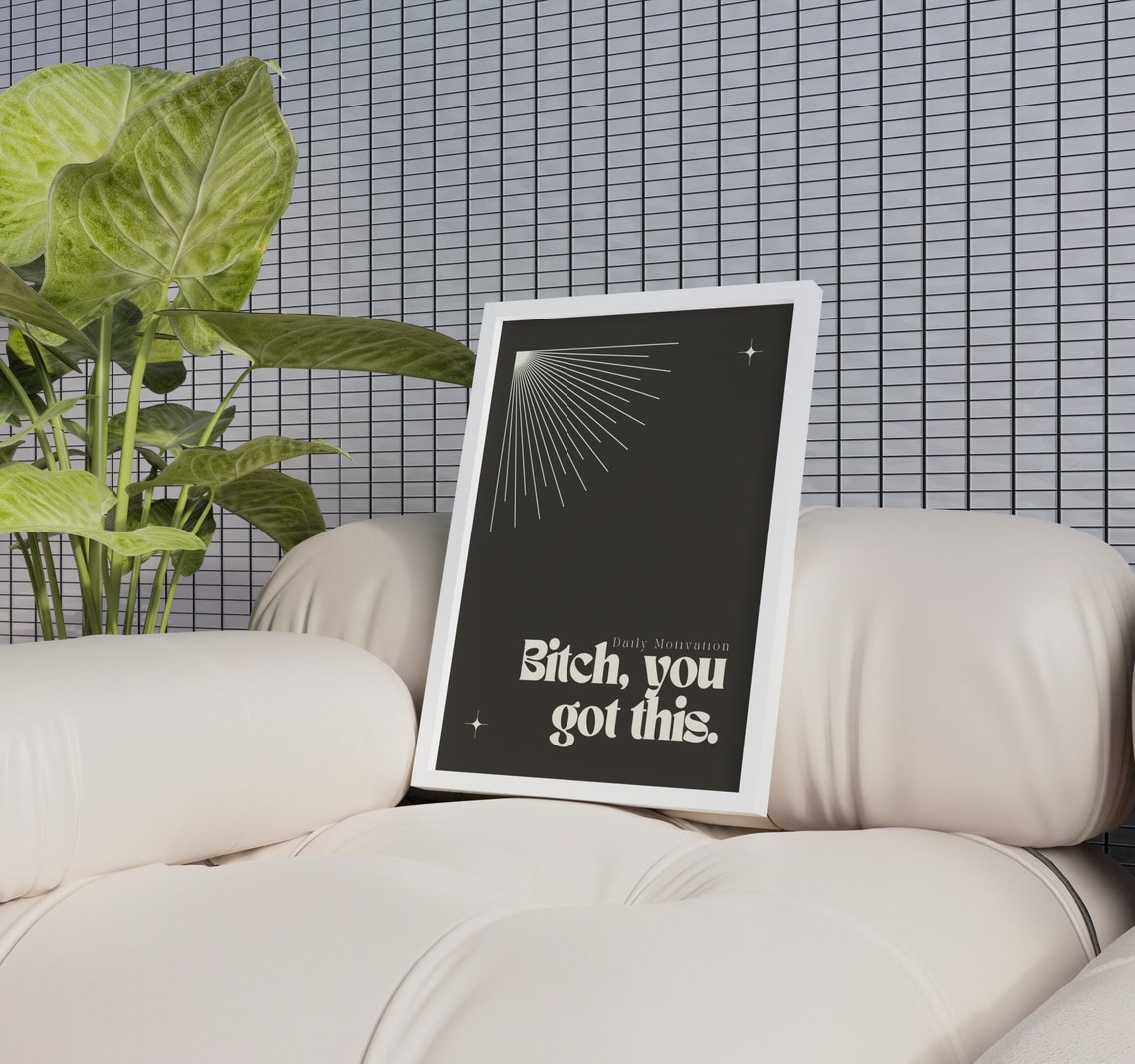Daily Motivation You Got This Bold Black Retro Sunburst Quote Poster - Image 2