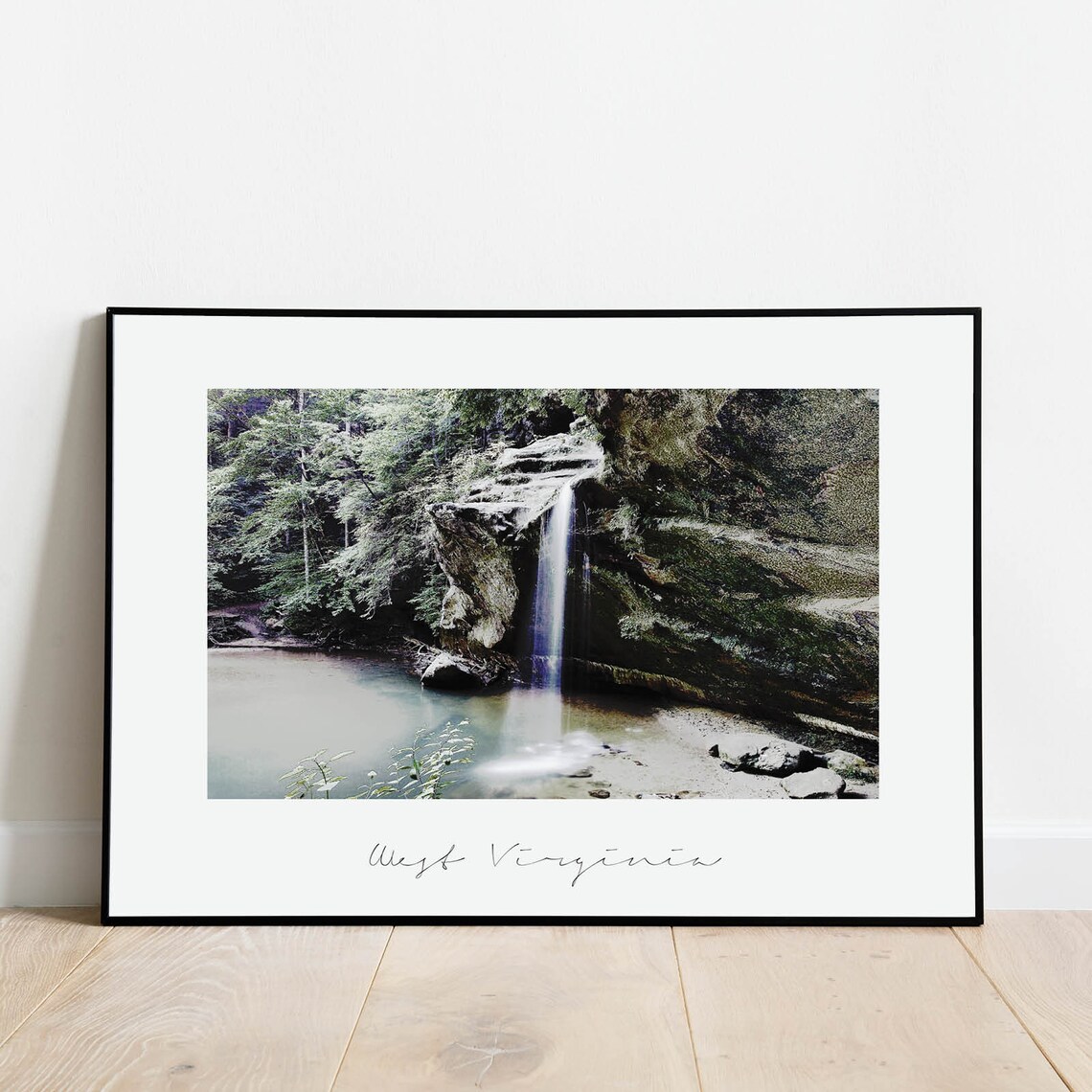 West Virginia Waterfall Forest Landscape Nature Travel Scenery Poster - Image 2