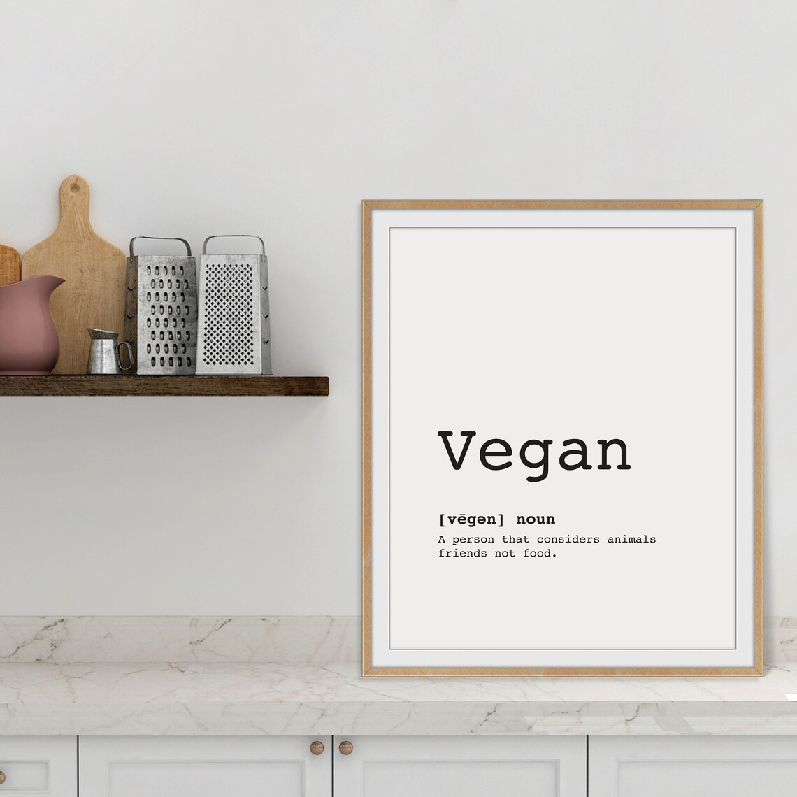 Vegan Definition Dictionary Funny Animal Lover Kitchen Quote Print - Image 2