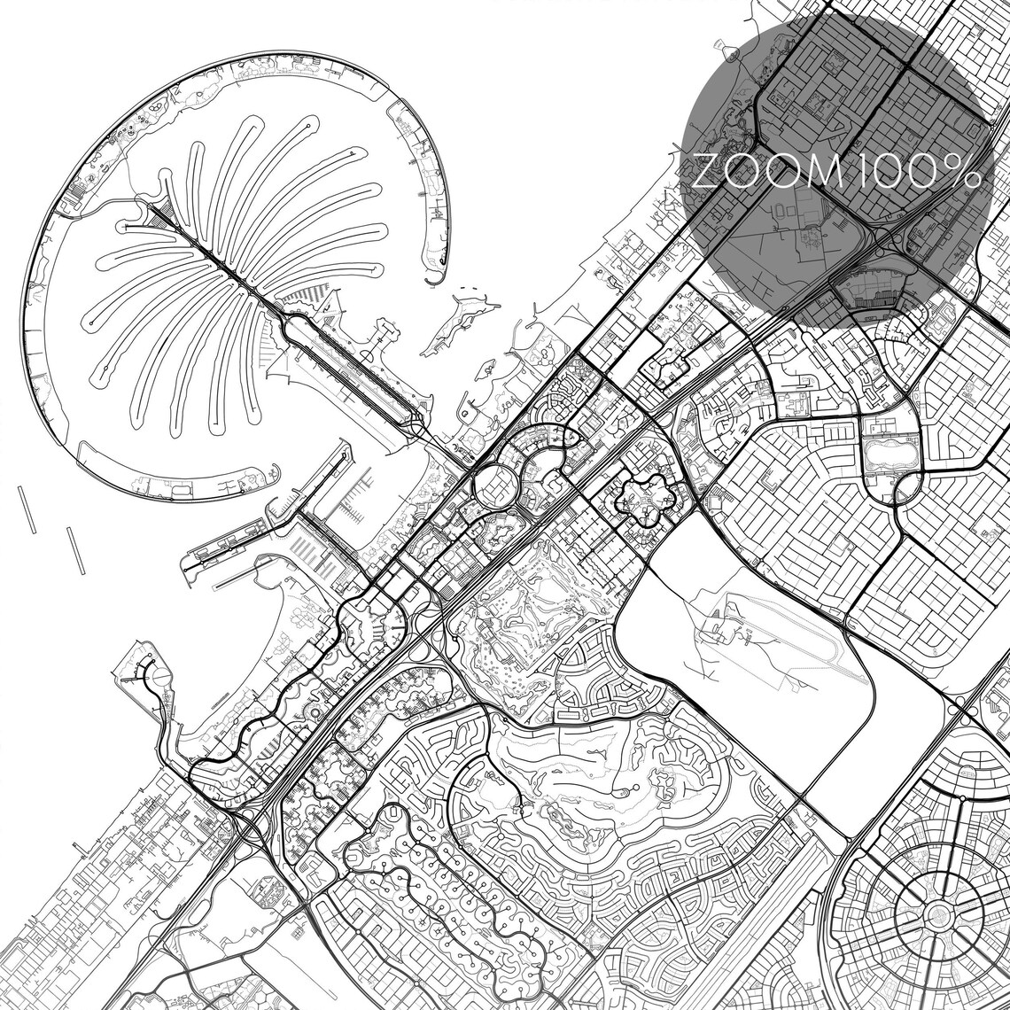 Dubai Map Print, Minimalist Travel Poster - Image 2
