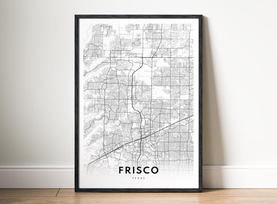 Frisco Tx Map Print, Texas City Poster Art