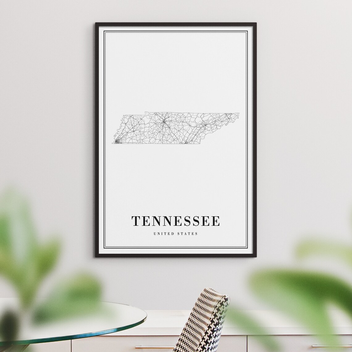 Tennessee State Map Print, Black And White Map Sketch - Image 3