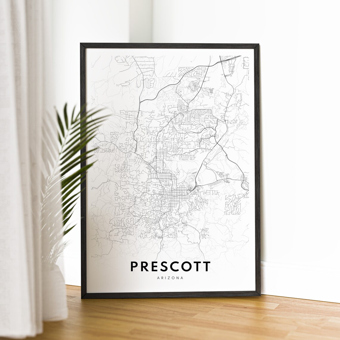 Prescott Arizona City Street Map Fine Minimal Line Art Print - Image 2