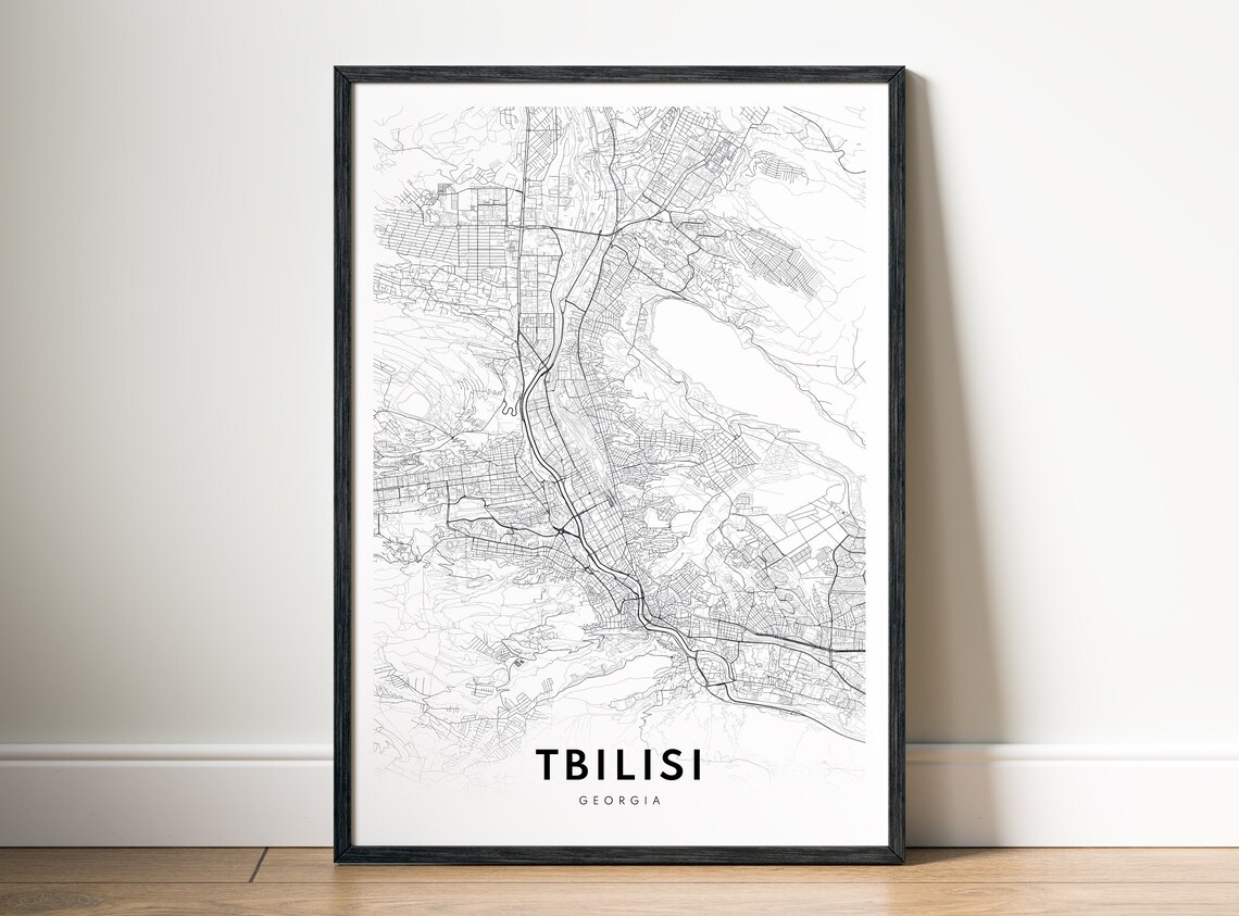 Tbilisi Georgia Caucasus Capital Minimalist City Street Map Poster