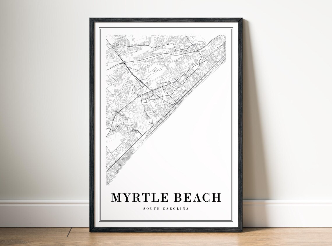 Myrtle Beach South Carolina Minimalist City Street Map Poster - Image 5