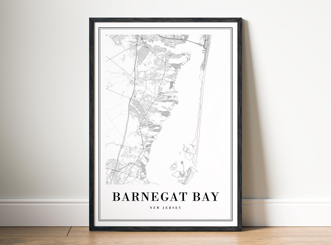Barnegat Bay New Jersey Coastal Line Art Street Map Art Poster - Image 5