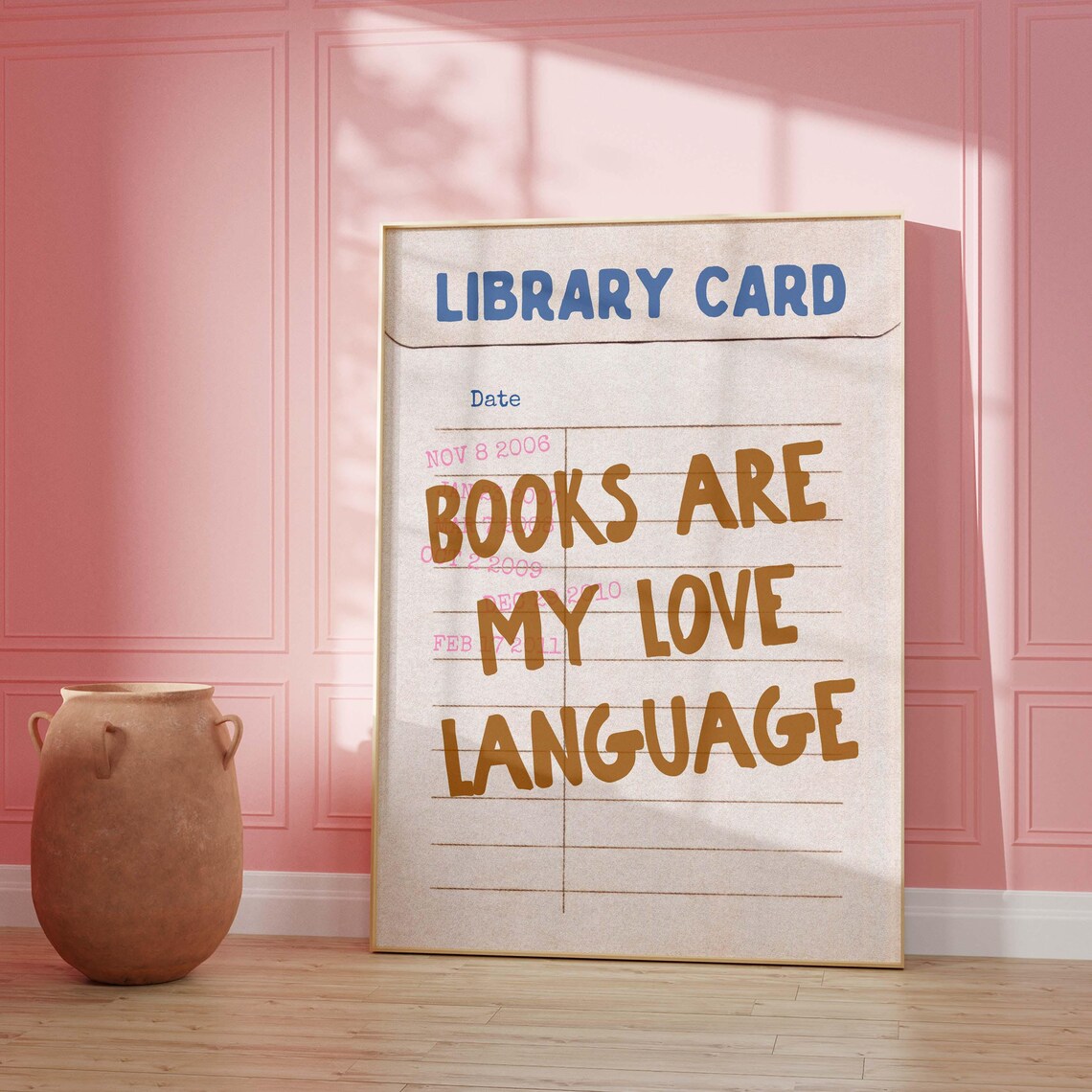 Books Are My Love Language Library Card Book Lover Art Poster - Image 5