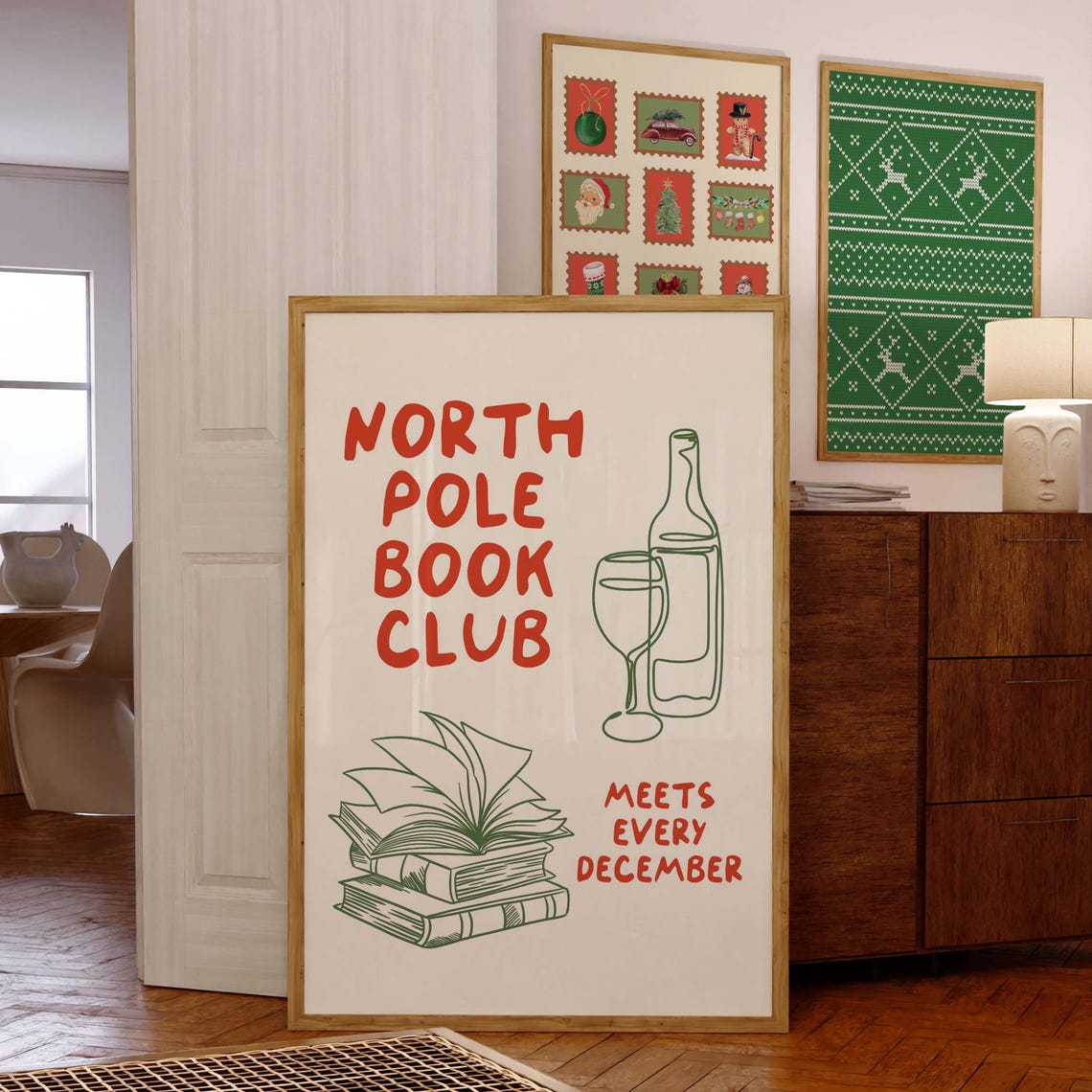 North Pole Book Club Poster, Book Lover Gift - Image 5