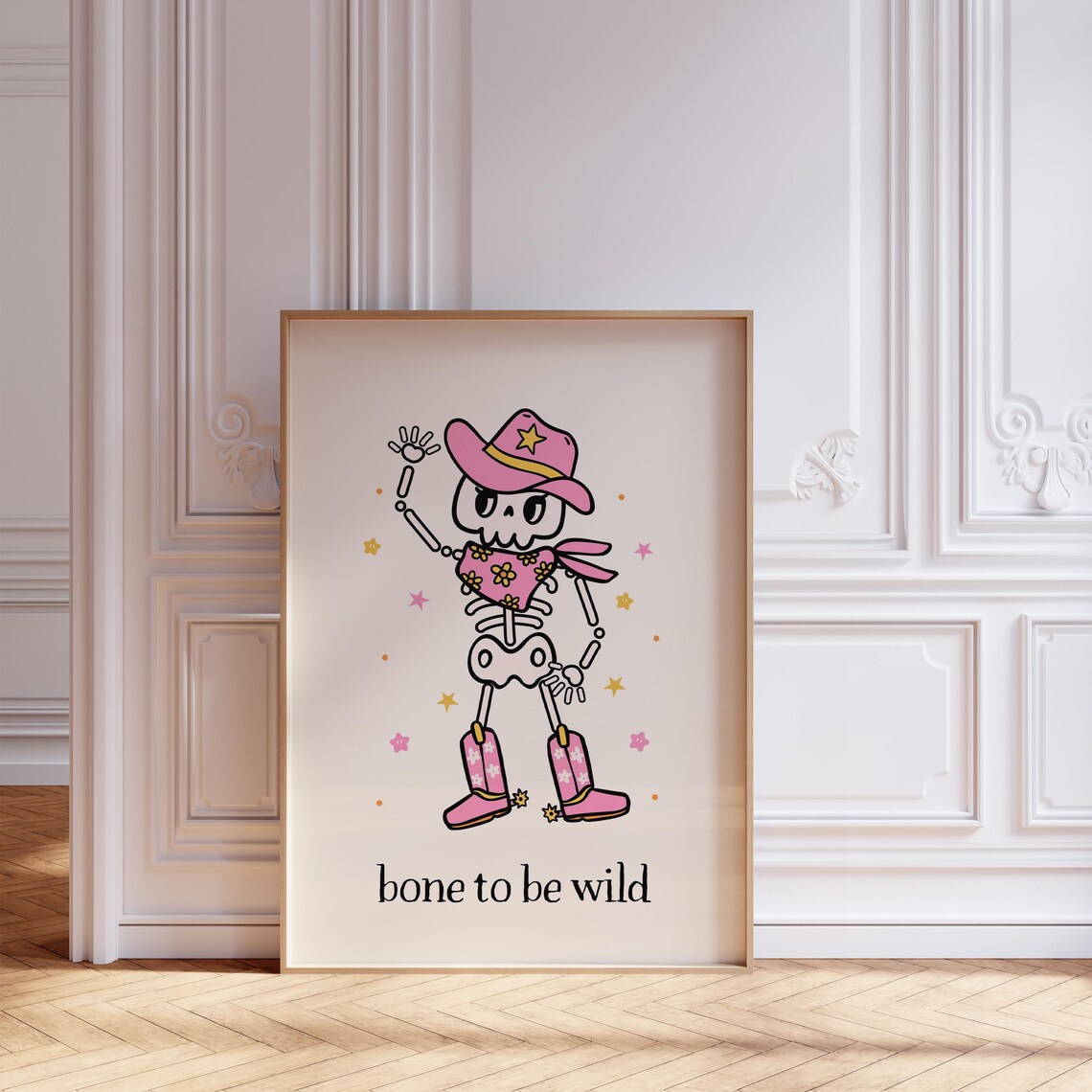 Cowgirl Halloween, Retro Skeleton Bone To Be Wild - Image 2