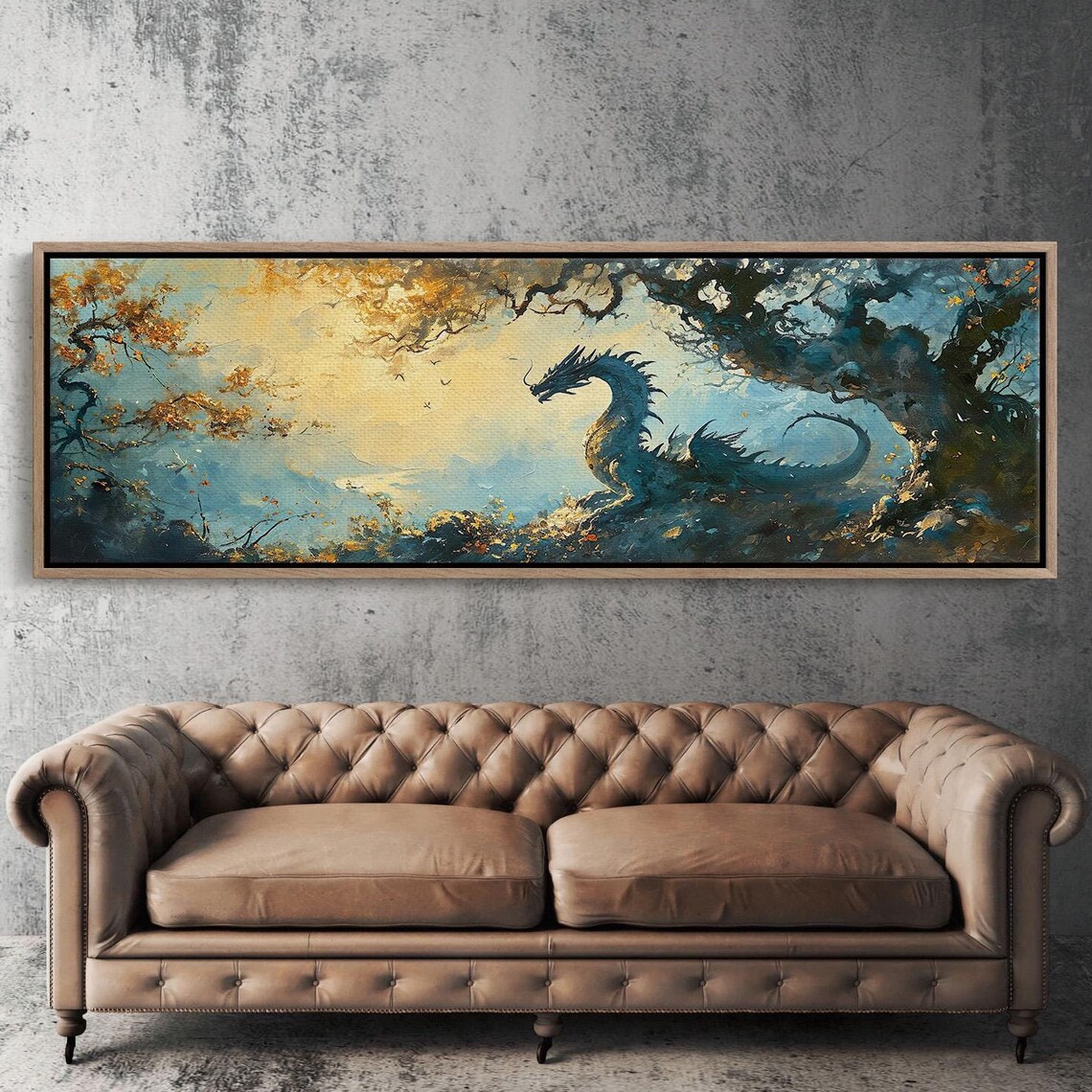 Panoramic Dragon Fantasy Wall Art, Art Print