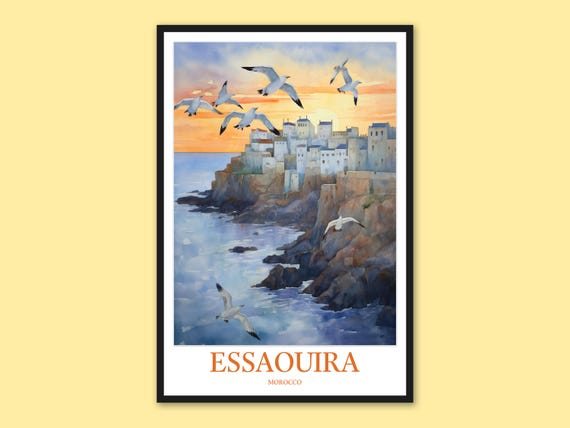 Essaouira Morocco Travel Poster Coastal Wall Art