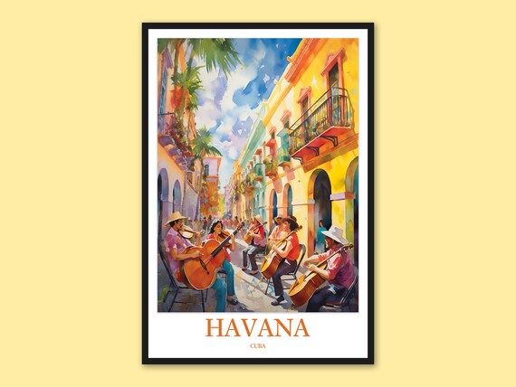 Havana Travel Poster Caribbean Wall Art Print
