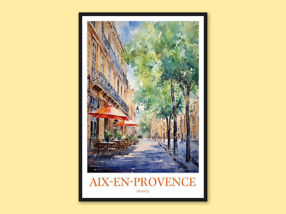 Aixenprovence Travel Poster, French Riviera Art Print