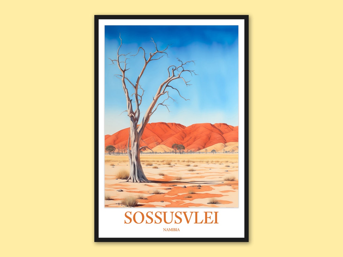 Sossusvlei Namibia Travel Print Desert Wall Art