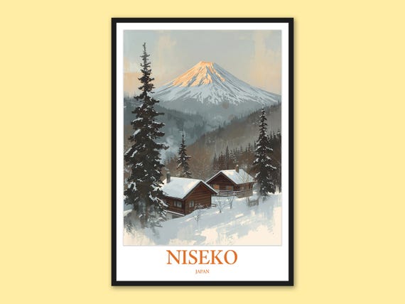 Niseko Ski Print Mount Yotei Winter Travel Poster