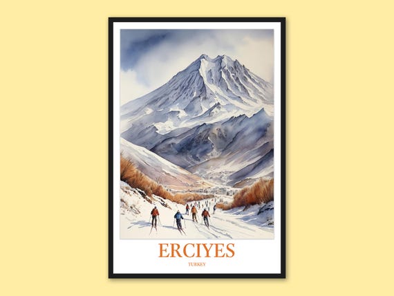 Erciyes Ski Print Turkey Travel Wall Art