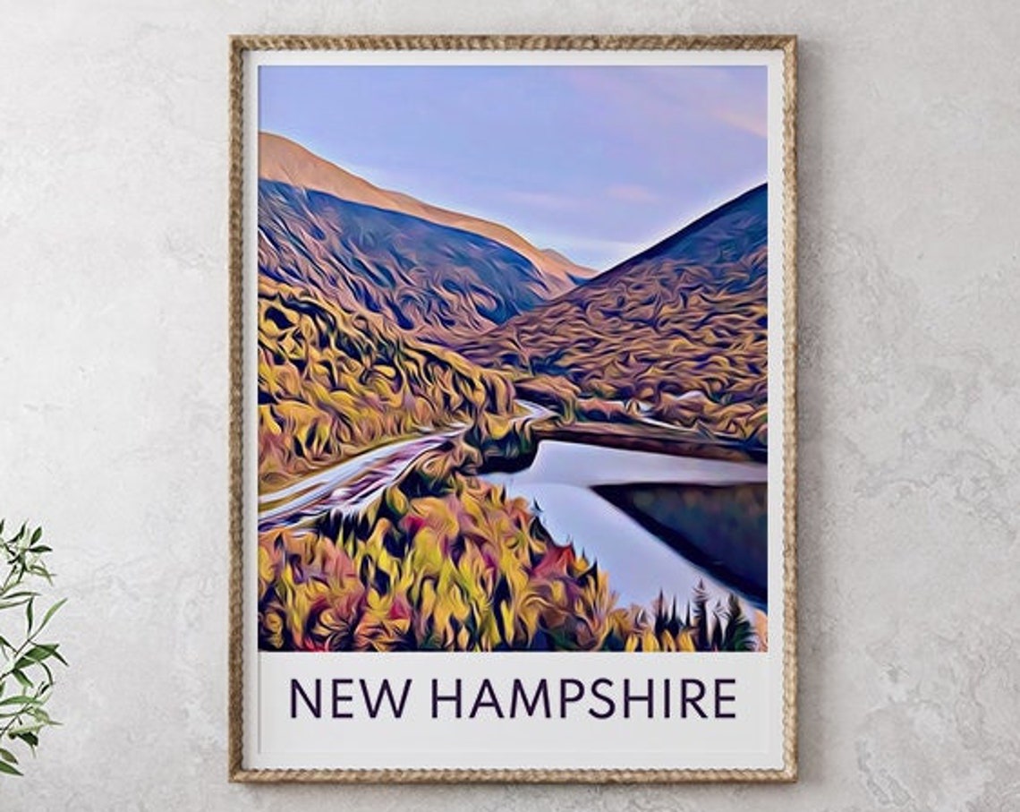 New Hampshire Print New Hampshire Wall Art New Hampshire Art New Hampshire Wall Decor New Hampshire Poster New Hampshire Gift Travel - Image 2