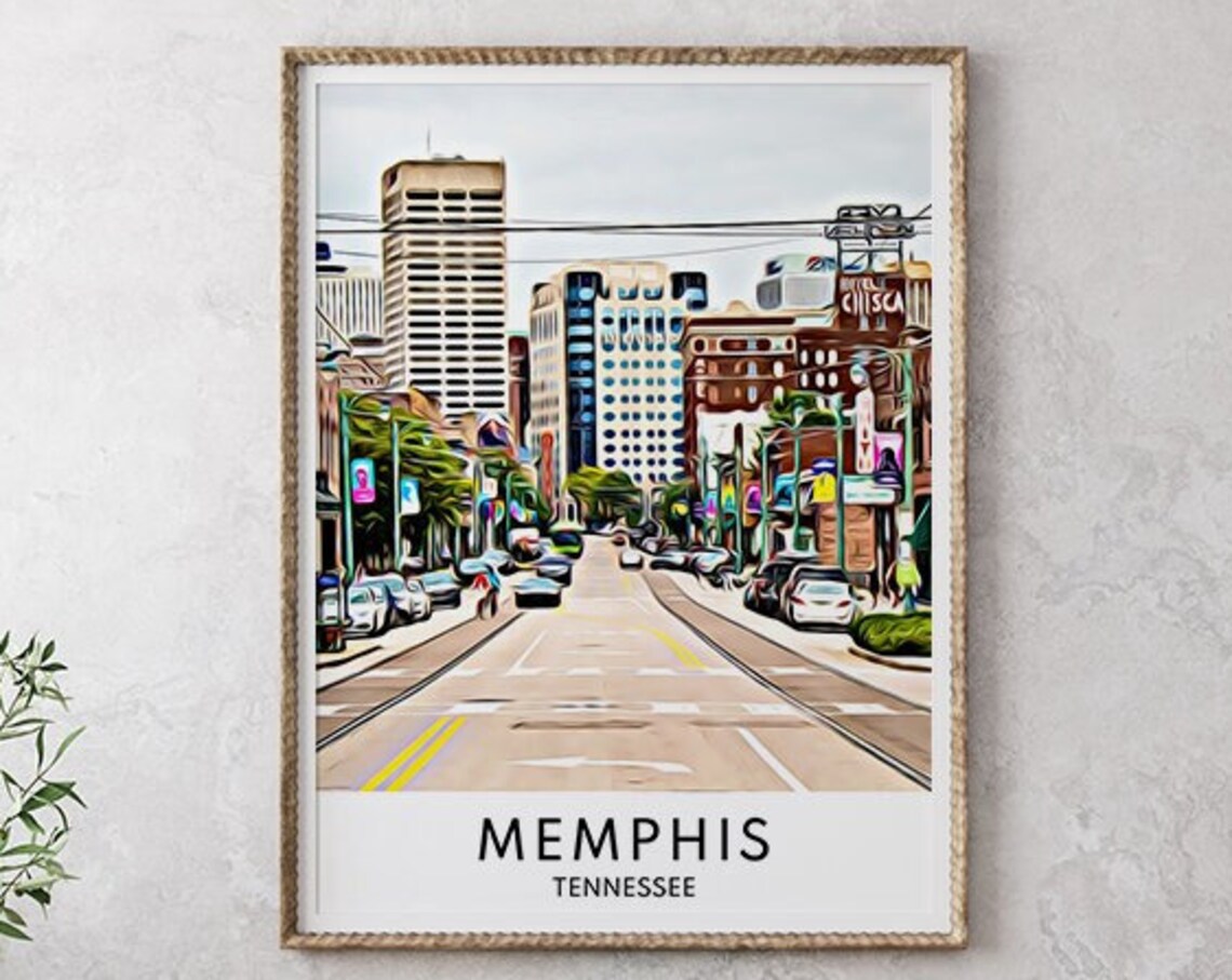 Memphis Print Tennessee Print Memphis City Print Tennessee Art Print Memphis Art Print Memphis Wall Art Memphis Tennessee Travel - Image 2