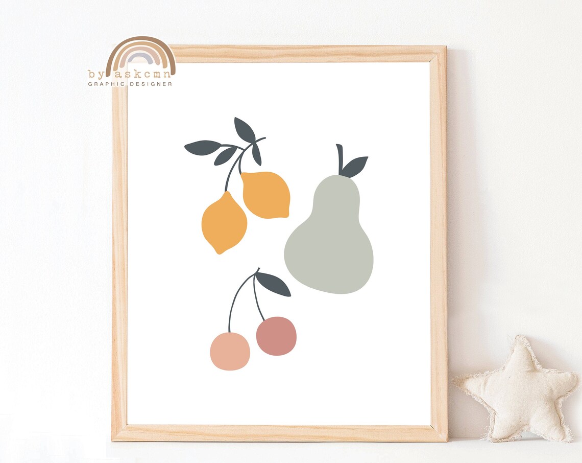Baby Room Poster Nursery Wall Art Fruit And Prints Abstract Art Wall Art Boho Wall Art Baby Room Boho Nursery Print