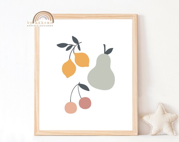 Baby Room Poster Nursery Wall Art Fruit And Prints Abstract Art Wall Art Boho Wall Art Baby Room Boho Nursery Print