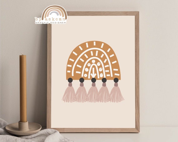 Boho Rainbow Poster Nursery Wall Art Boho Nursery Print Baby Room Poster Gender Neutral Nursery Decor Baby Shower Gift Rainbow Print