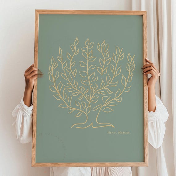 Sage Green Matisse Print Exhibition Poster Henri Wall Art Minimalist Decor Famous Gallery