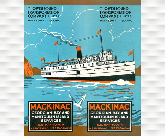 Mackinac Island Travel Poster Great Lakes